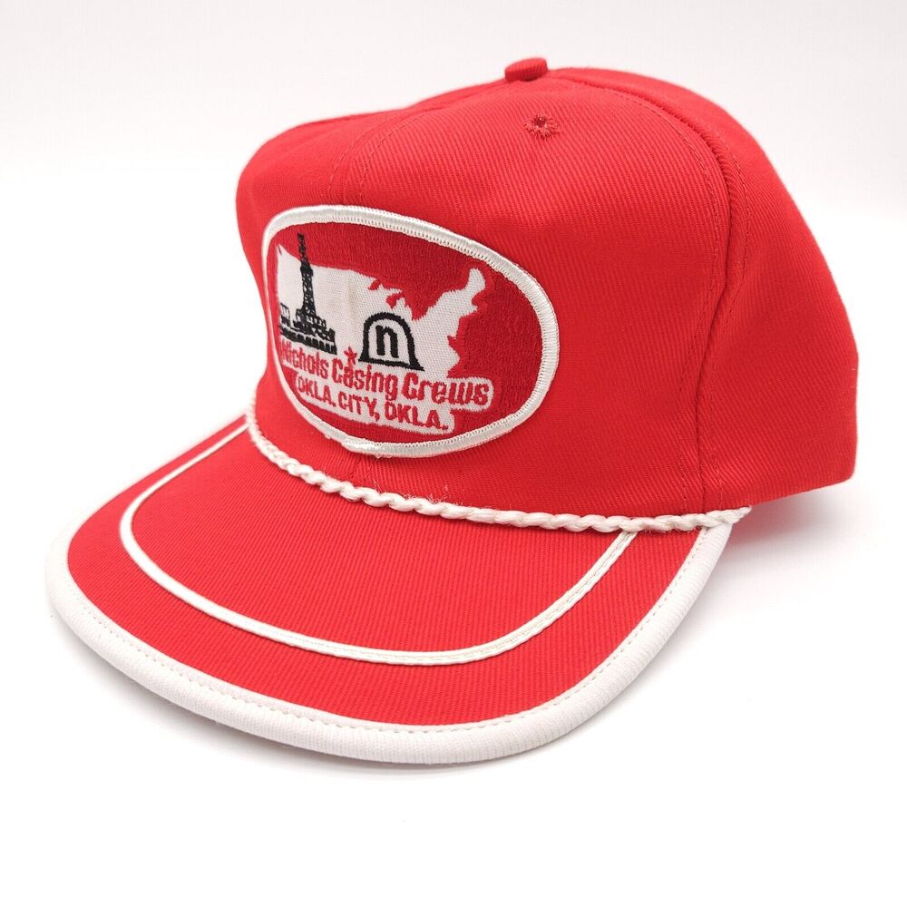 VTG Nichols Casing Crew‎ Oklahoma City Rope Snapback Patch Trucker Hat Cap USA